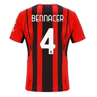 matchtröjor fotboll AC Milan Bennacer 4 Hemma tröja 2021-2022 – Kortärmad
