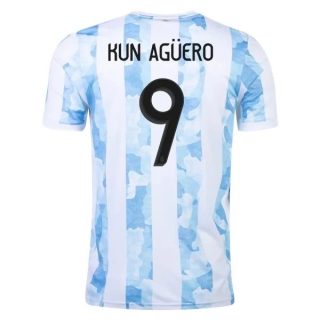 matchtröjor fotboll Argentina Kun Agüero 9 Hemma tröja 2021 – Kortärmad