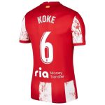 matchtröjor fotboll Atlético Madrid Koke 6 Hemma tröja 2021-2022 – Kortärmad
