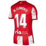matchtröjor fotboll Atlético Madrid M. Llorente 14 Hemma tröja 2021-2022 – Kortärmad