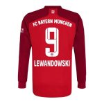 matchtröjor fotboll FC Bayern München Lewandowski 9 Hemma tröja 2021-2022 – Långärmad