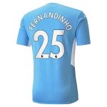 matchtröjor fotboll Manchester City Fernandinho 25 Hemma tröja 2021-2022 – Kortärmad