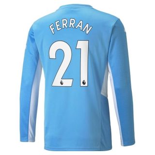 matchtröjor fotboll Manchester City Ferran 21 Hemma tröja 2021-2022 – Långärmad