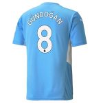 matchtröjor fotboll Manchester City Gündoğan 8 Hemma tröja 2021-2022 – Kortärmad