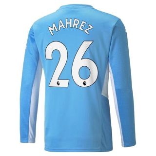 matchtröjor fotboll Manchester City Mahrez 26 Hemma tröja 2021-2022 – Långärmad