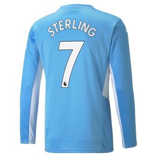 matchtröjor fotboll Manchester City Sterling 7 Hemma tröja 2021-2022 – Långärmad