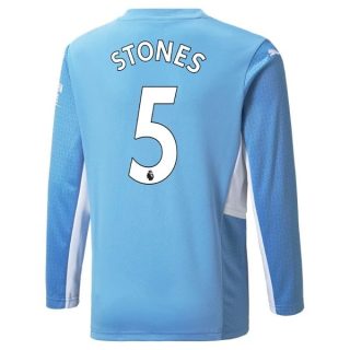 matchtröjor fotboll Manchester City Stones 5 Hemma tröja 2021-2022 – Långärmad