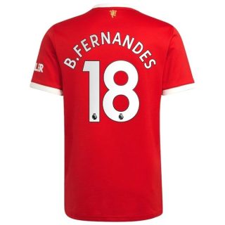 matchtröjor fotboll Manchester United B.Fernandes 18 Hemma tröja 2021-2022 – Kortärmad