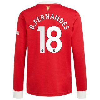 matchtröjor fotboll Manchester United B.Fernandes 18 Hemma tröja 2021-2022 – Långärmad