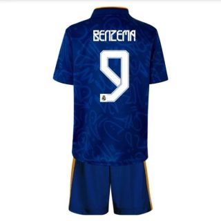 Fotbollströjor Real Madrid Benzema 9 Barn Borta tröja 2021-2022 – Fotbollströja