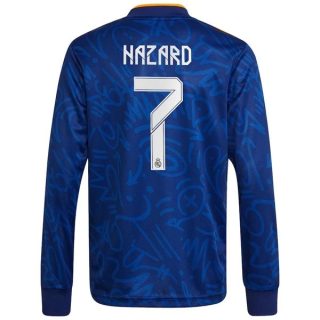 matchtröjor fotboll Real Madrid Hazard 7 Borta tröja 2021-2022 – Långärmad