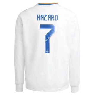 matchtröjor fotboll Real Madrid Hazard 7 Hemma tröja 2021-2022 – Långärmad