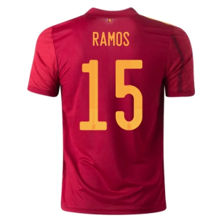 matchtröjor fotboll Spanien Sergio Ramos 15 Hemma tröja 2021 – Kortärmad